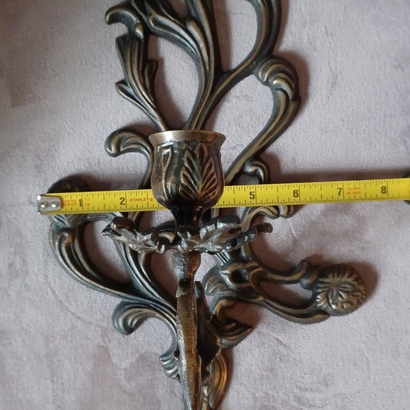Cast iron/bronze Floral Vine Wall Candle Holder Made in India - Picture 7 of 7